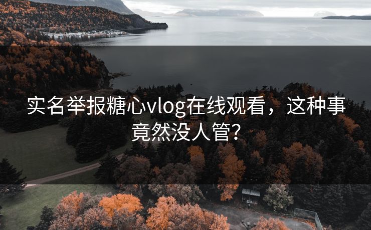 实名举报糖心vlog在线观看,这种事竟然没人管?